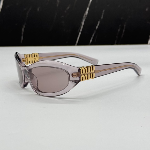 NEW MIU MIU SUNGLASSES MU14ZS 12W20I OVAL PURPLE WOMEN SMU 14Z 12W20I EYEWEAR - Picture 5 of 12